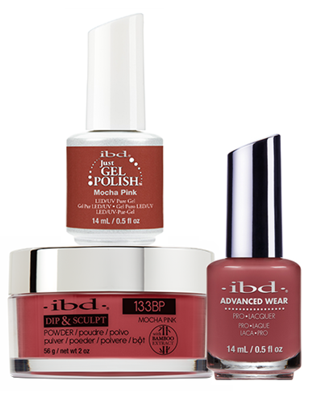 ibd Gel & Dip & Lacquer Trio Set Mocha Pink