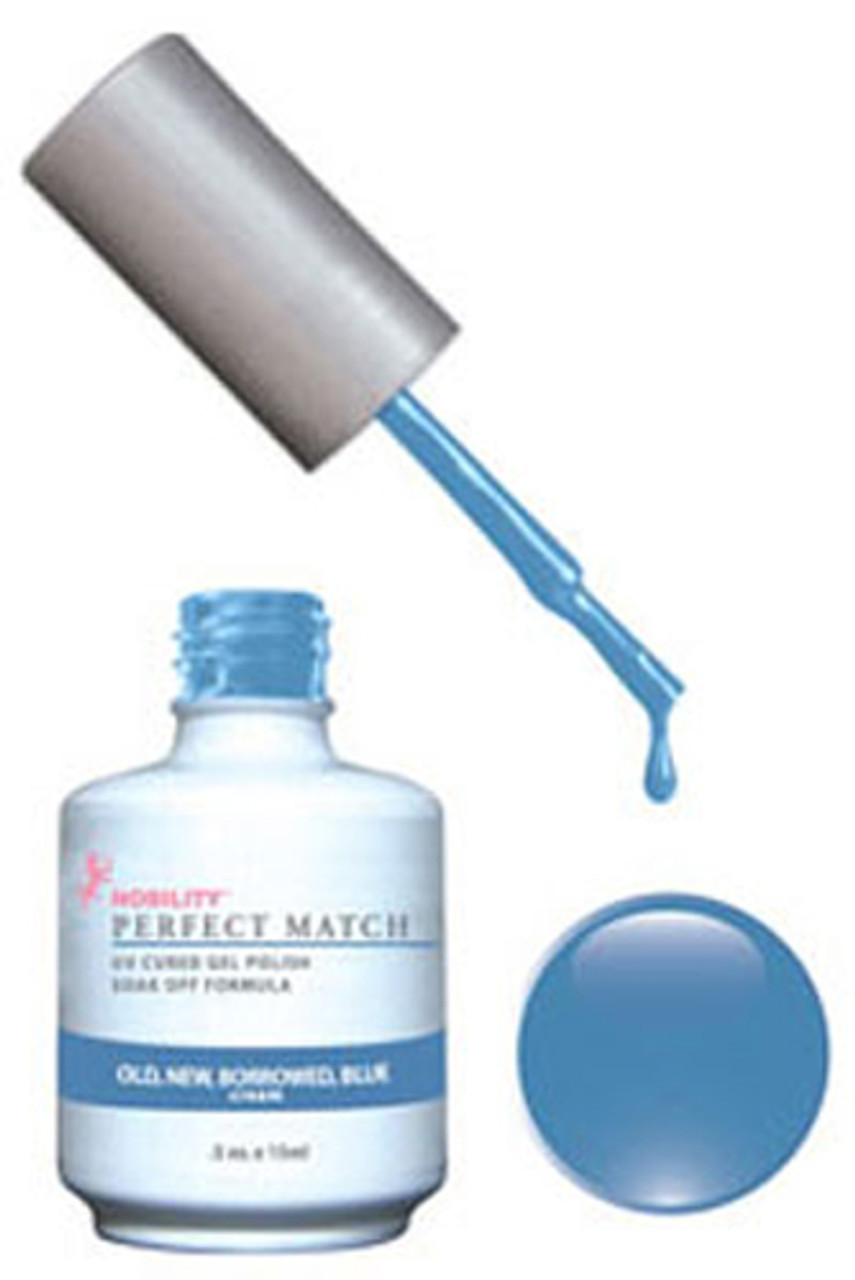 LeChat Perfect Match Gel Polish & Nail Lacquer Old, New, Borrowed, Blue - .5oz