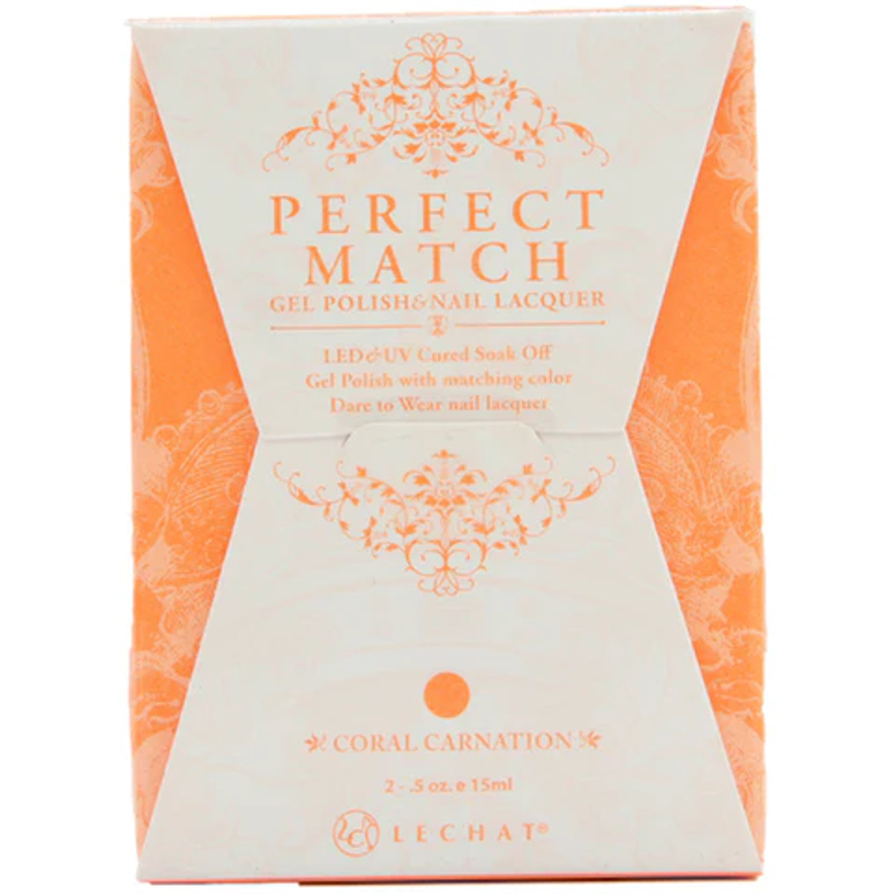 LeChat Perfect Match Gel Polish & Nail Lacquer Coral Carnation - .5oz