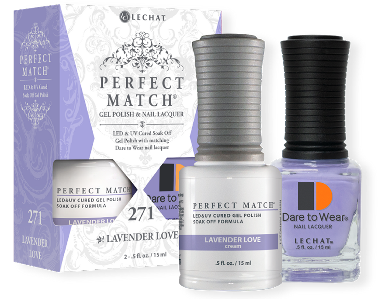 LeChat Perfect Match Gel Polish & Nail Lacquer Lavender Love - .5oz