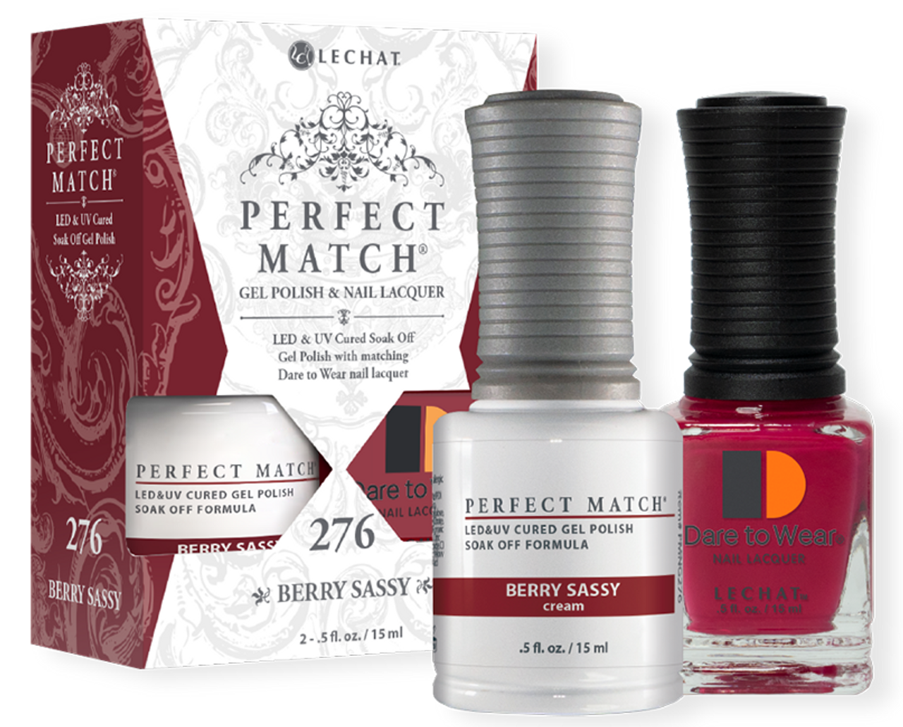 LeChat Perfect Match Gel Polish & Nail Lacquer Berry Sassy - .5oz