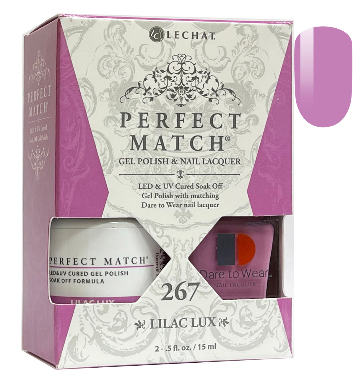 LeChat Perfect Match Gel Polish & Nail Lacquer Lilac Lux - .5oz