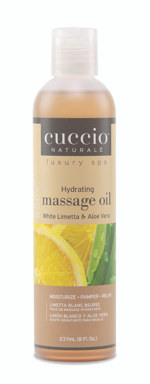 Cuccio Naturale Hydrating Massage Oil White Limetta & Aloe Vera - 8 oz / 237 mL
