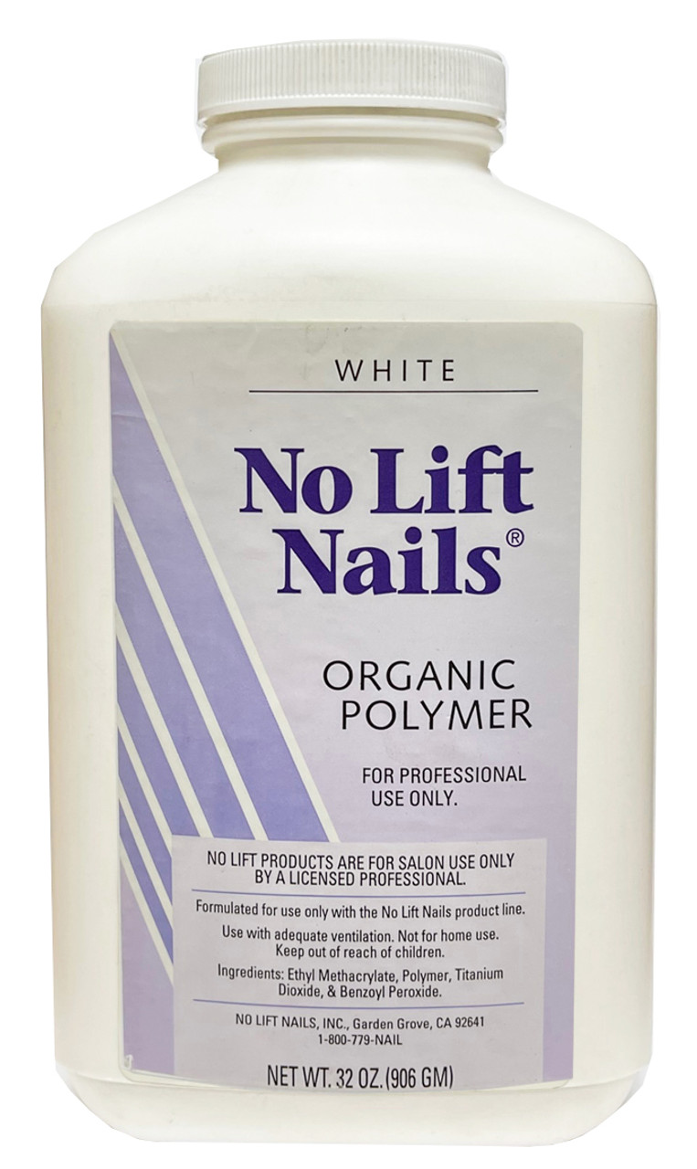 No Lift Nails Organic Polymer Acrylic Powder WHITE - 32 oz (906g)