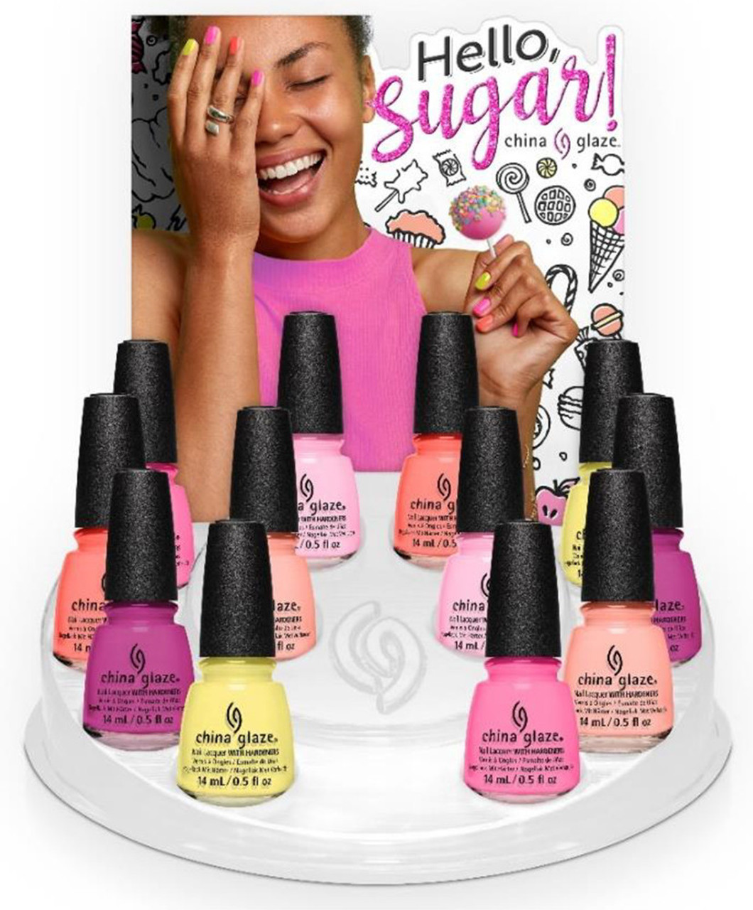 China Glaze Nail Polish Hello Sugar Spring 2023 Collection - 12 PC Display