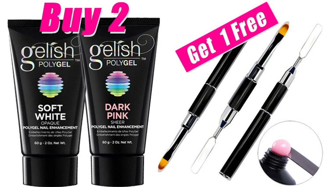 Buy 2 Gelish PolyGel with A Dual Gel Brush & Spatula Free!