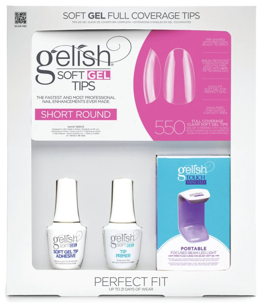 Gelish Soft Gel Short Round Pro Kit - 550 ct