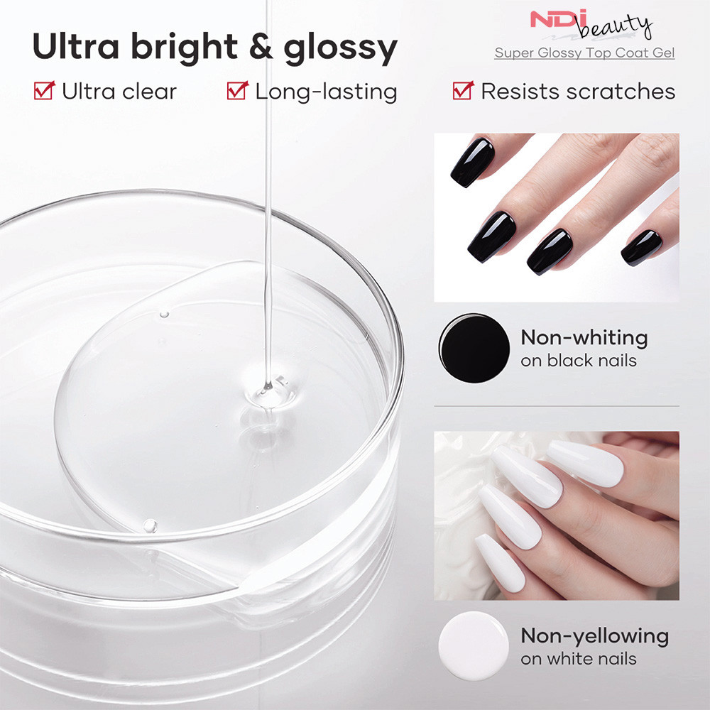 NDi beauty Super Shiny LED/UV No Wipe Gel Top - 8 fl oz (236 mL)