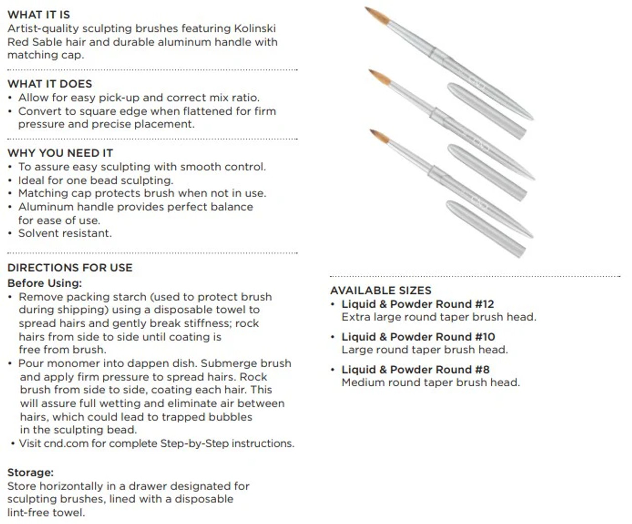 CND Pro Sculpting Liquid & Powder Round Brush