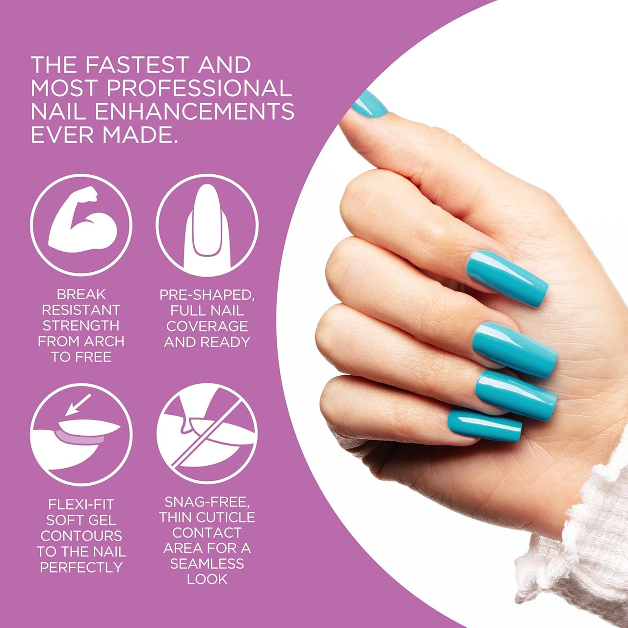 Gelish Soft Gel Tips Square Natural Medium - 640 CT