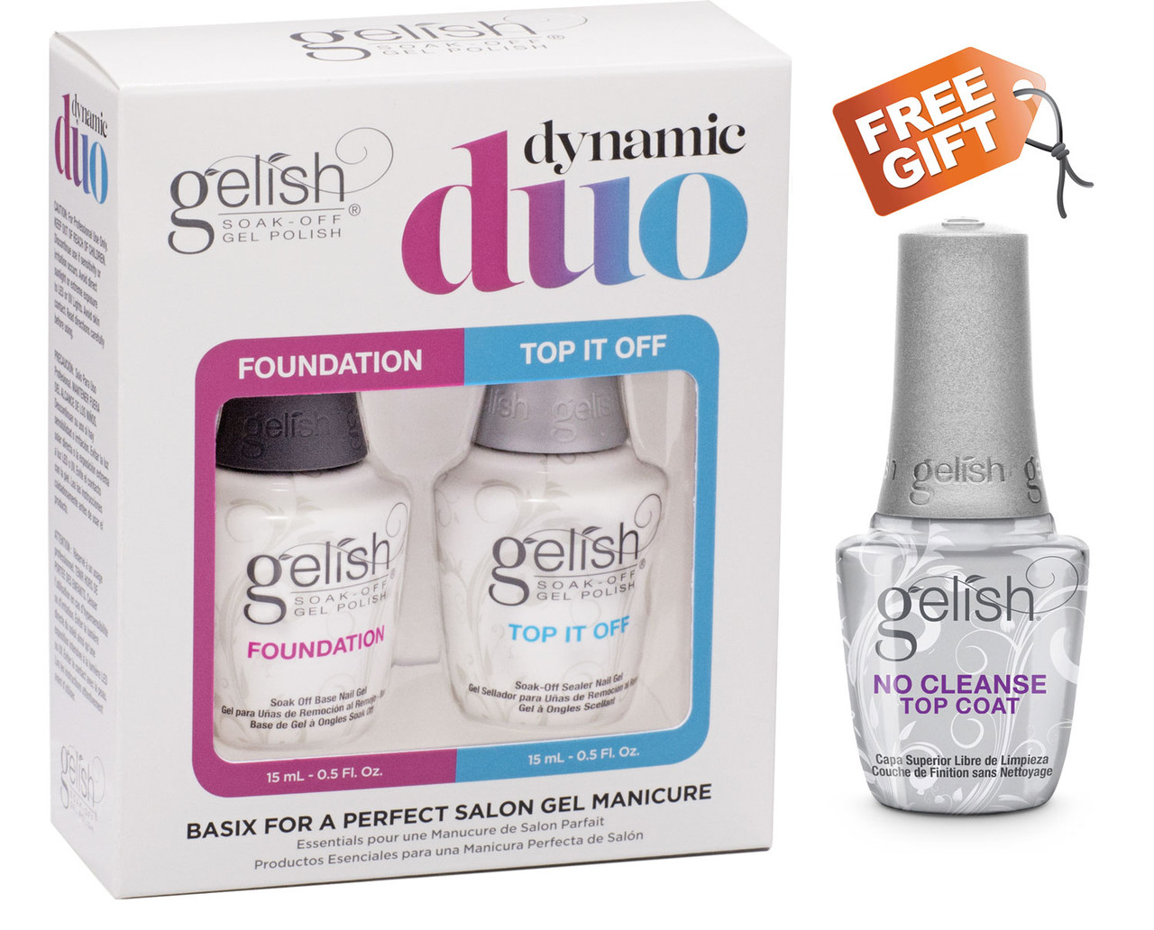 Gelish Dynamic Duo Foundation + Top It Off with One Gel Essential FREE