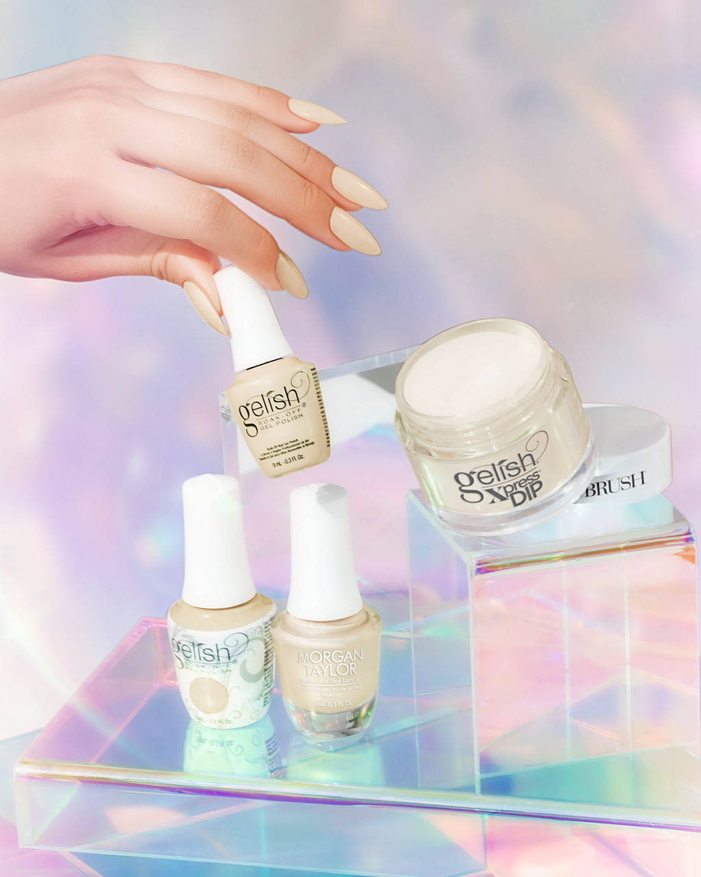 Gelish & Morgan Taylor Spring 2026 Prism Blooms collection Trio (Gel & Lacquer & Dip)