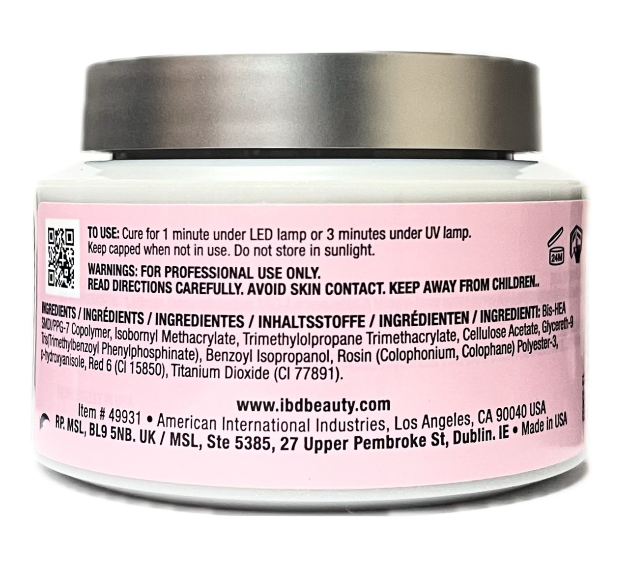 IBD Hard Gel LED/UV Xtreme Builder Gel Pink Glaze - 56 g / 2 oz