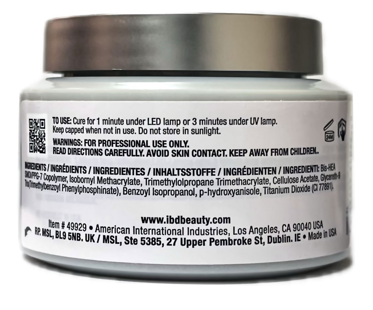 IBD Hard Gel LED/UV Xtreme Builder Gel Milky White - 56 g / 2 oz