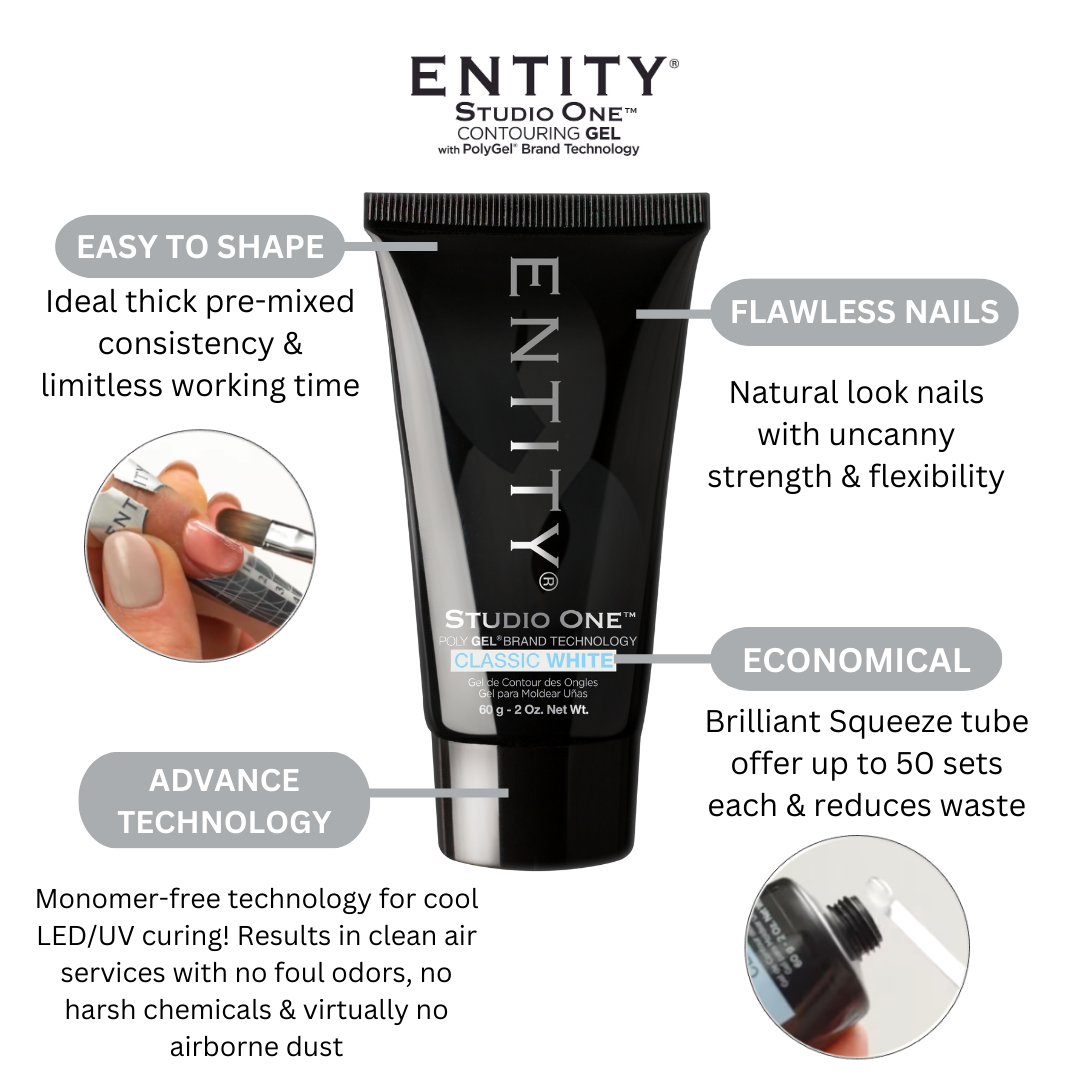 Entity Studio One Contouring Gel PolyGel Clear - 60g | 2 Oz