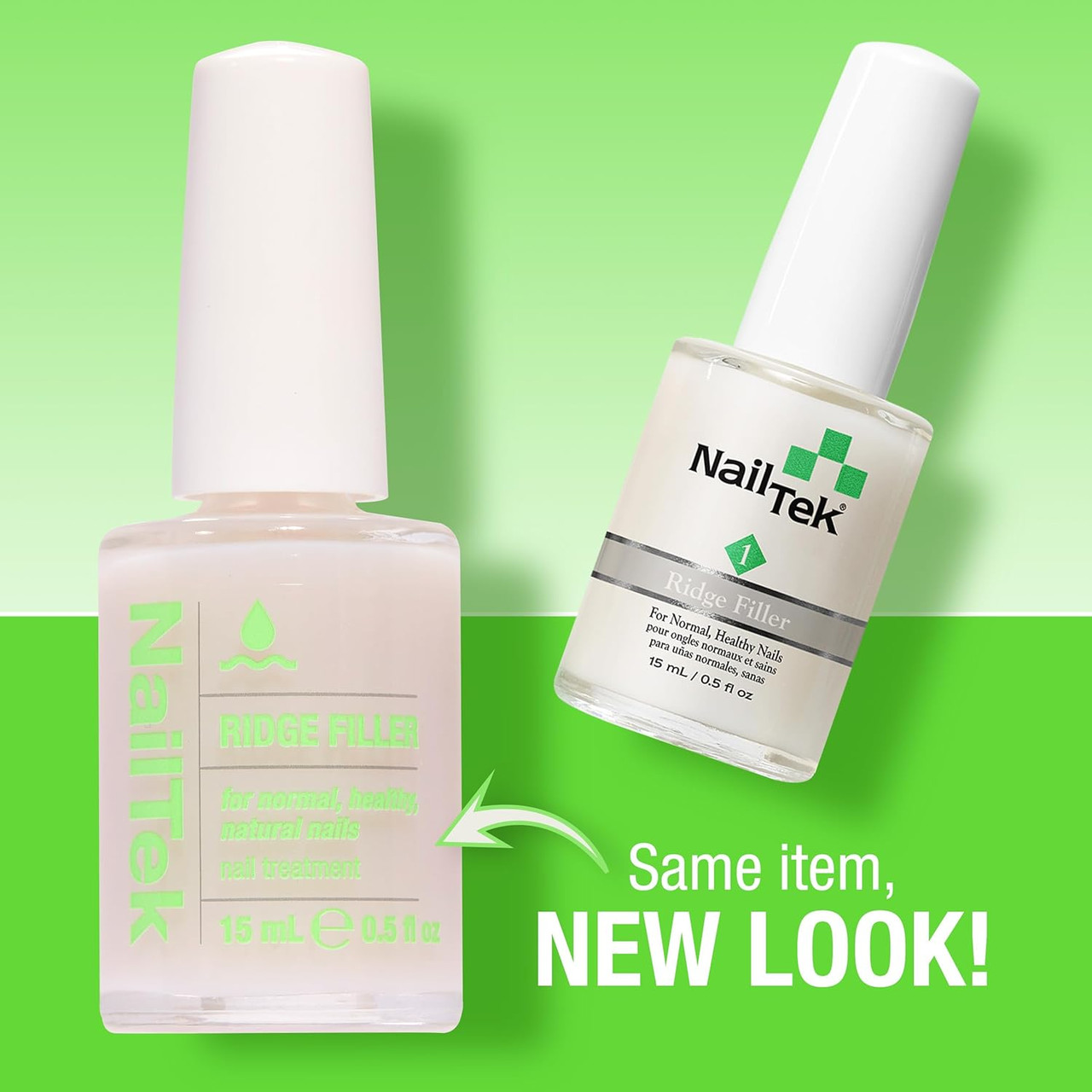 NailTek Ridge Filler Formula 1 - Ridge Filling Strengthener, 0.5 fl oz