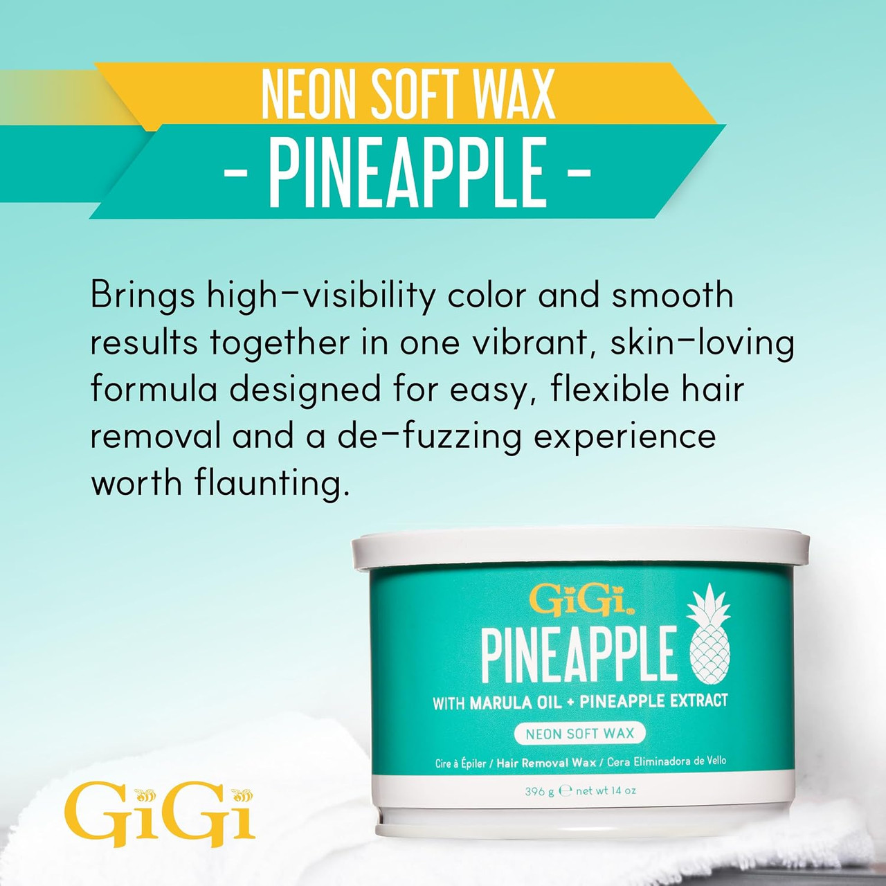 GiGi Neon Soft Wax Pineapple - 14oz