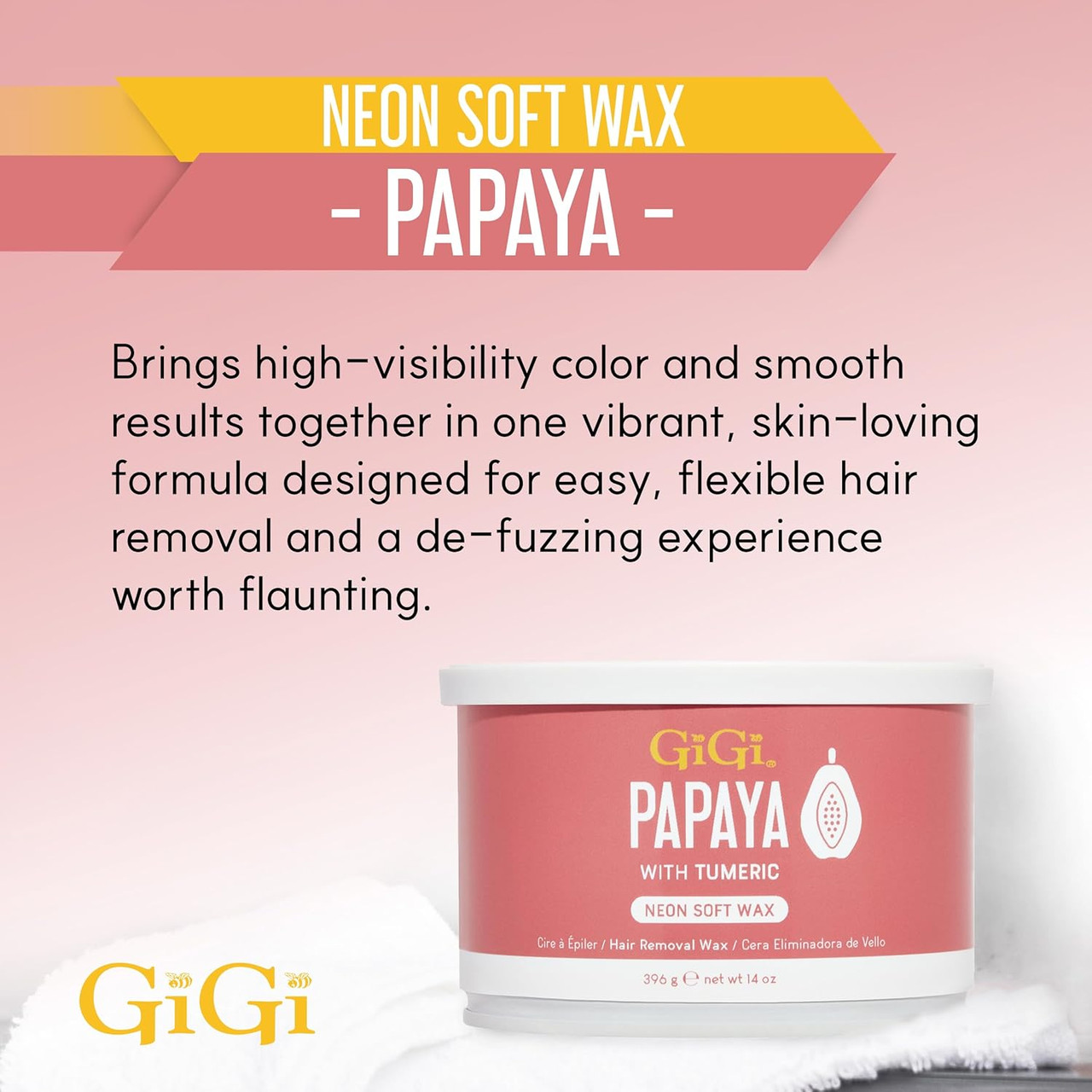 GiGi Neon Soft Wax Papaya - 14oz