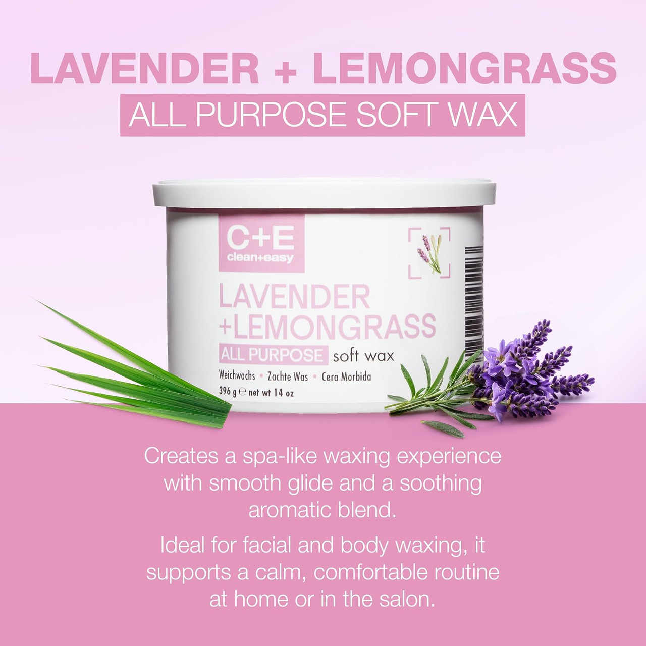 Clean + Easy Lavender + Lemongrass All Purpose Soft Wax - 14 oz