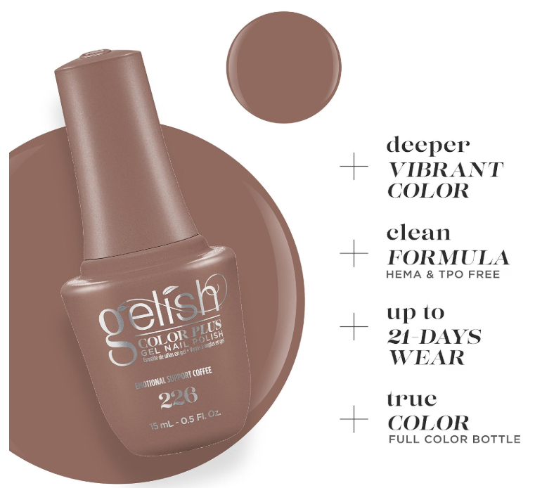 Gelish Color Plus Gel Nail Polish Emotional Support Coffee - 0.5 fl oz