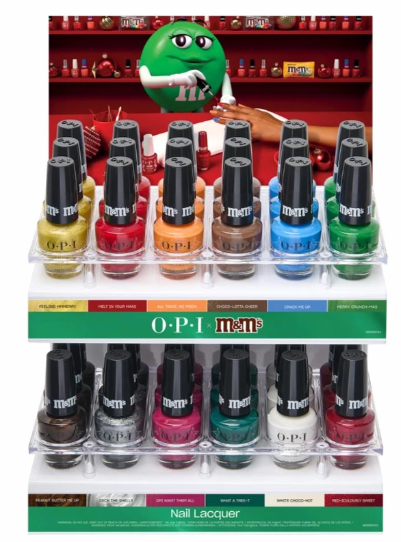OPI x M&M'S Nail Lacquer Sweeten Your Mani x m&m Holiday 2026 Collection