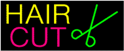Neon Sign - Hair Cut Logo