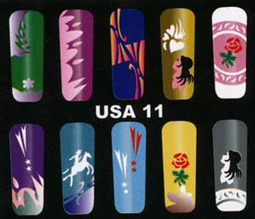 Airbrush Nail Stencil - USA11