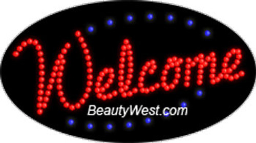 Electric Flashing & Chasing LED Sign: Welcome
