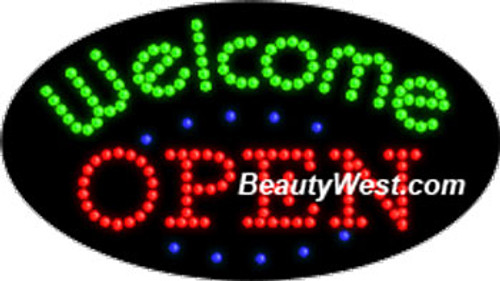 Electric Animation & Flashing LED Sign: Open Welcome