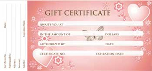 Gift Certificate - 50ct / Design Heart & Butterfly (GC108)