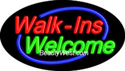 Neon Flashing Sign Walk-Ins Welcome