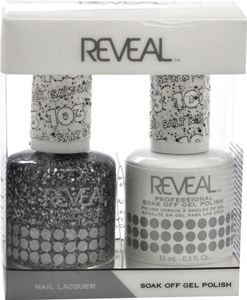 Reveal Gel Polish & Nail Lacquer Matching Duo - SALT & PEPPER - .5 oz