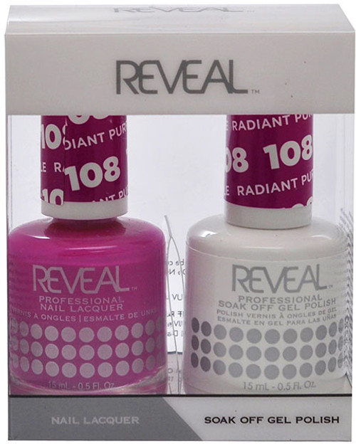 Reveal Gel Polish & Nail Lacquer Matching Duo - RADIANT PURPLE - .5 oz