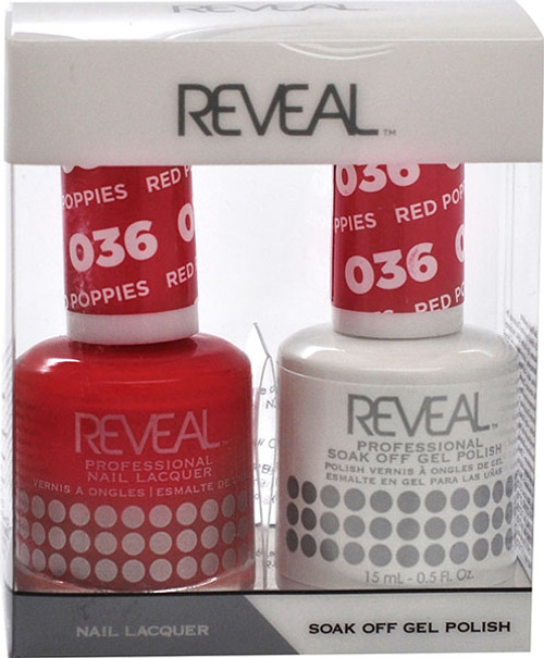 Reveal Gel Polish & Nail Lacquer Matching Duo - RED POPPIES - .5 oz