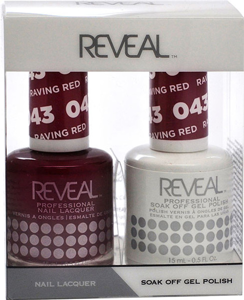 Reveal Gel Polish & Nail Lacquer Matching Duo - RAVING RED - .5 oz