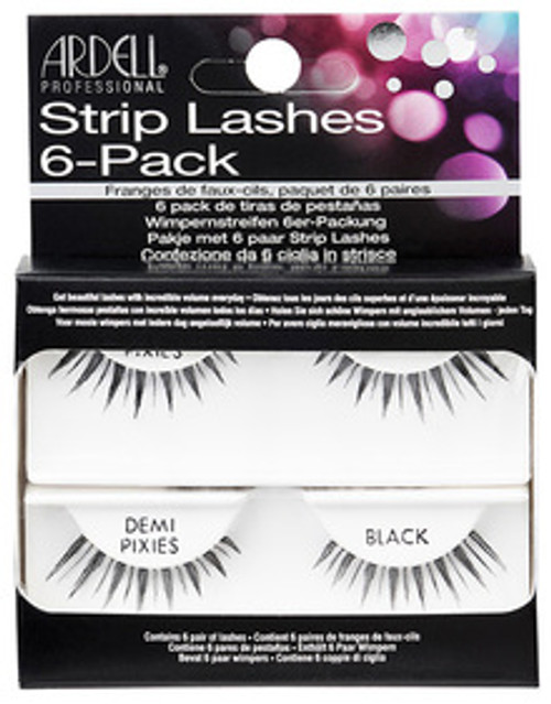 Ardell Strip Lashes 6-Pack - Natural Demi Pixies Black