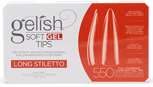 Nail Harmony Gelish Soft Gel Tips Long Stiletto - 550 CT