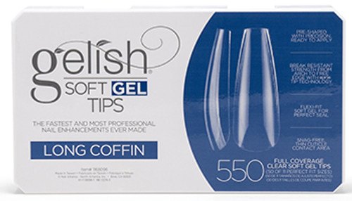 Nail Harmony Gelish Soft Gel Tips Long Coffin - 550 CT