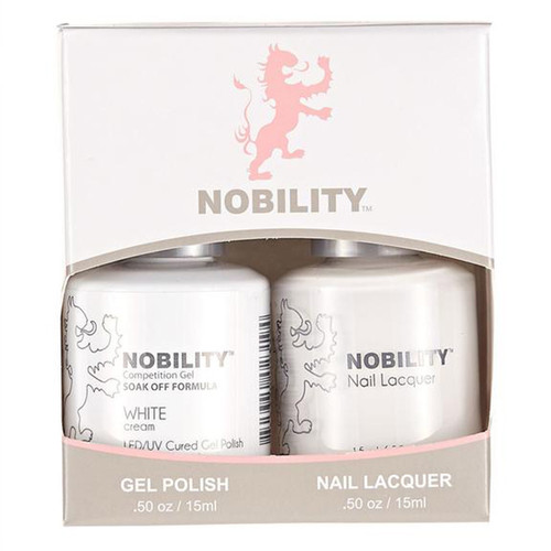 LeChat Nobility Gel Polish & Nail Lacquer Duo Set White - .5 oz / 15 ml