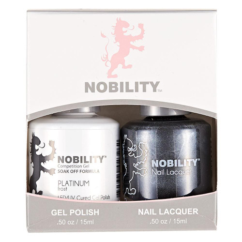 LeChat Nobility Gel Polish & Nail Lacquer Duo Set Platinum - .5 oz / 15 ml