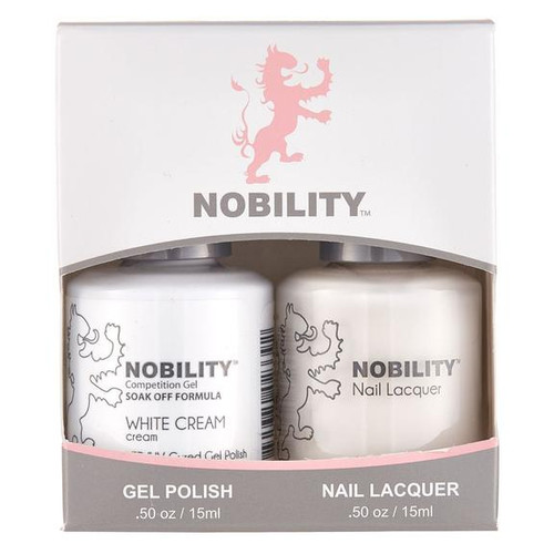 LeChat Nobility Gel Polish & Nail Lacquer Duo Set White Cream - .5 oz / 15 ml