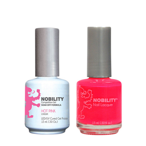 LeChat Nobility Gel Polish & Nail Lacquer Duo Set Hot Pink - .5 oz / 15 m