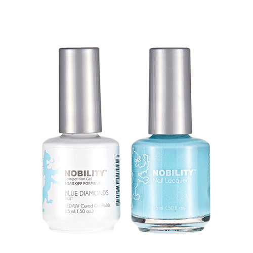 LeChat Nobility Gel Polish & Nail Lacquer Duo Set Blue Diamond - .5 oz / 15 ml