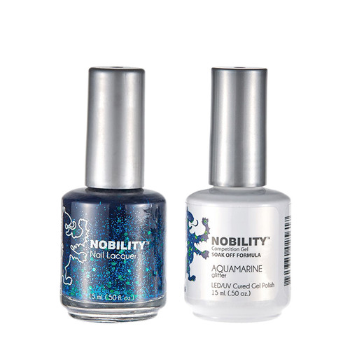 LeChat Nobility Gel Polish & Nail Lacquer Duo Set Aquamarine - .5 oz / 15 ml