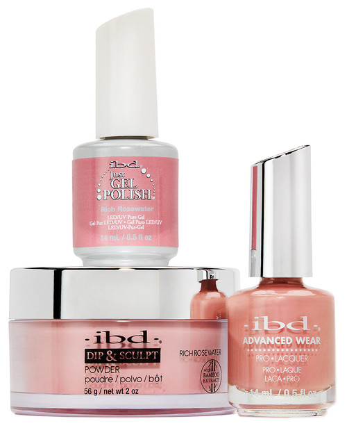 ibd Gel & Dip & Lacquer Trio Set Rich Rosewater