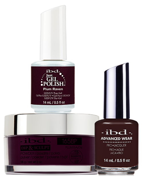 ibd Gel & Dip & Lacquer Trio Set Plum Raven