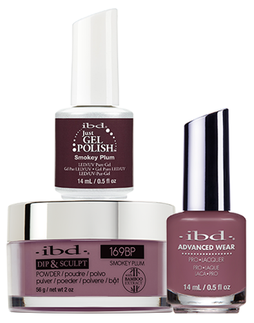 ibd Gel & Dip & Lacquer Trio Set Smokey Plum