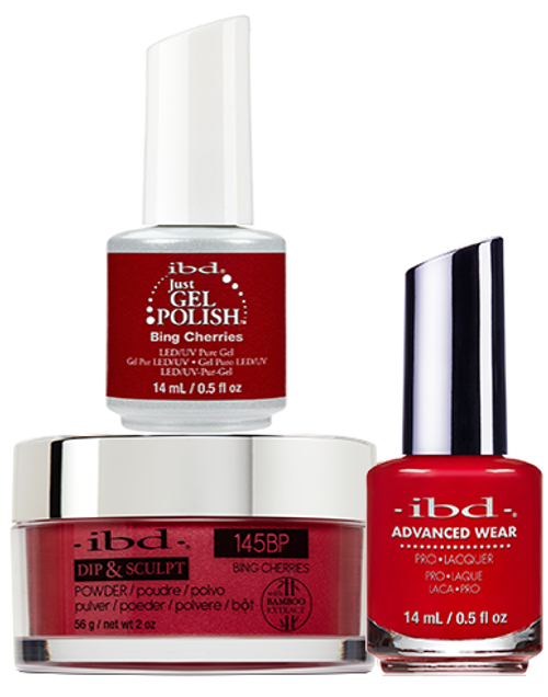 ibd Gel & Dip & Lacquer Trio Set Bing Cherries