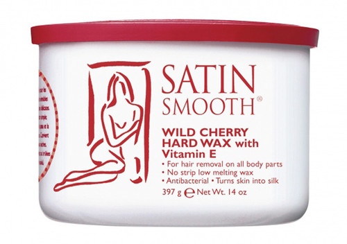 Satin Smooth Wild Cherry HARD WAX with Vitamin E - 14oz Satin Smooth Wild Cherry HARD WAX with Vitamin E - 14oz