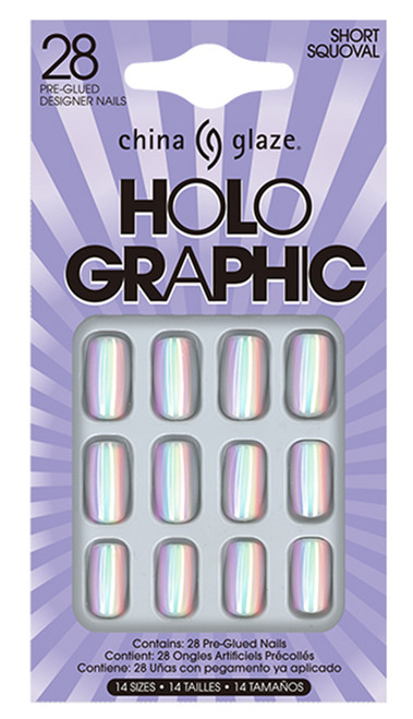 China Glaze Holo Graphic 28 Pre-Glued Designer Nail Tips